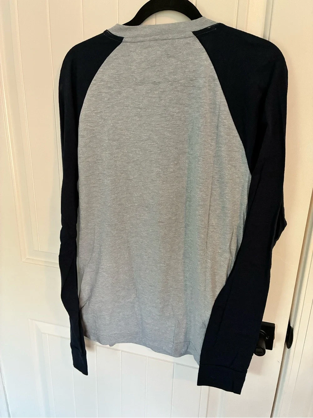 Banana Republic Long-Sleeve Henley - Light Gray and Navy